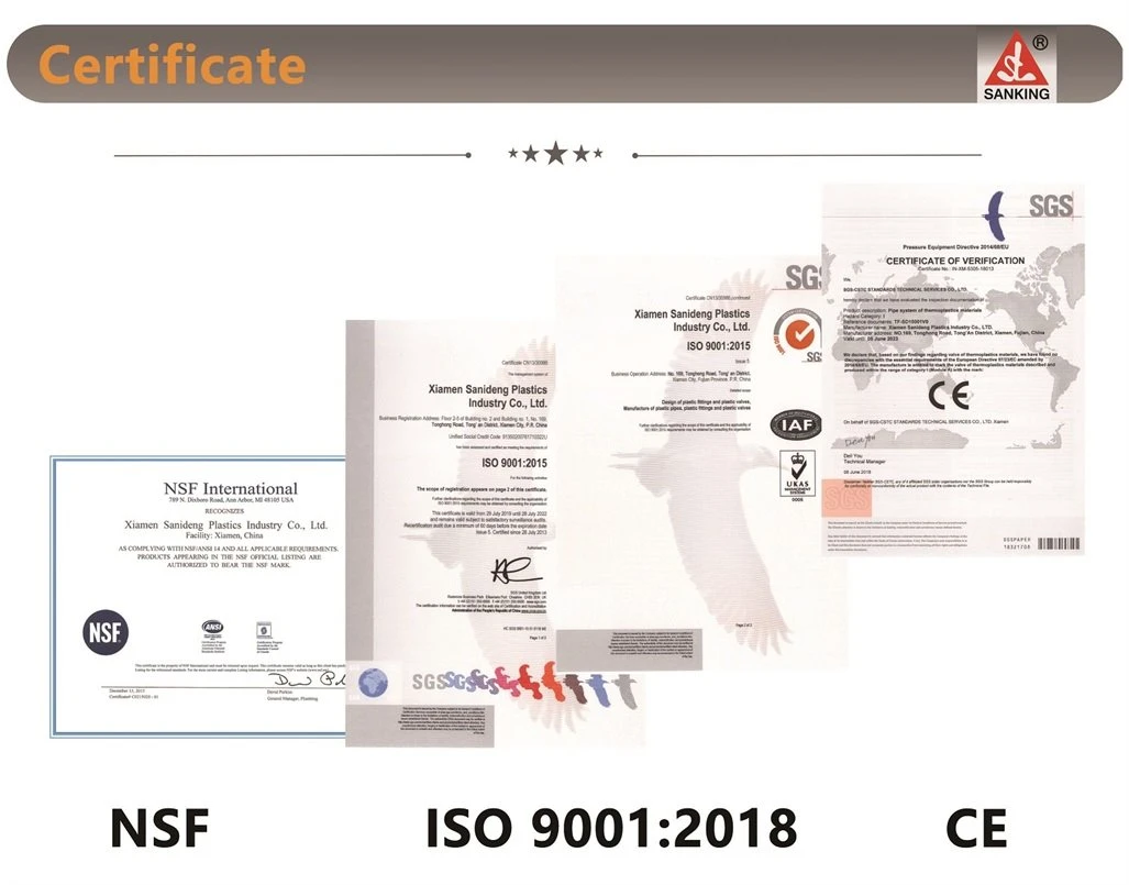 1 Pneumatic actuated CPVC diaphragm valve CERTIFICATE
